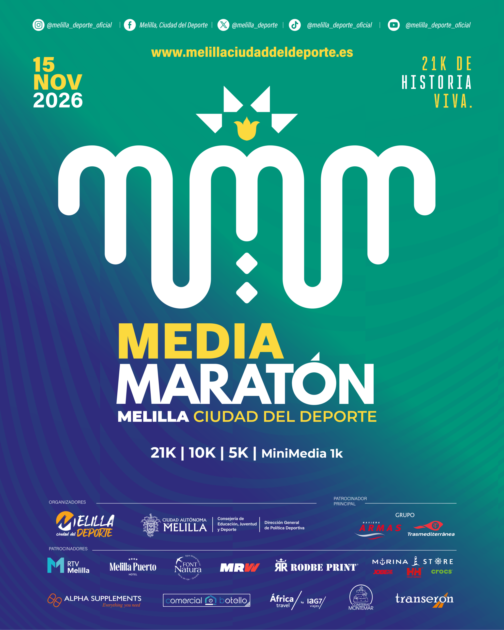 Cartel XIV Media Marat�n ''Melilla, Ciudad del Deporte''