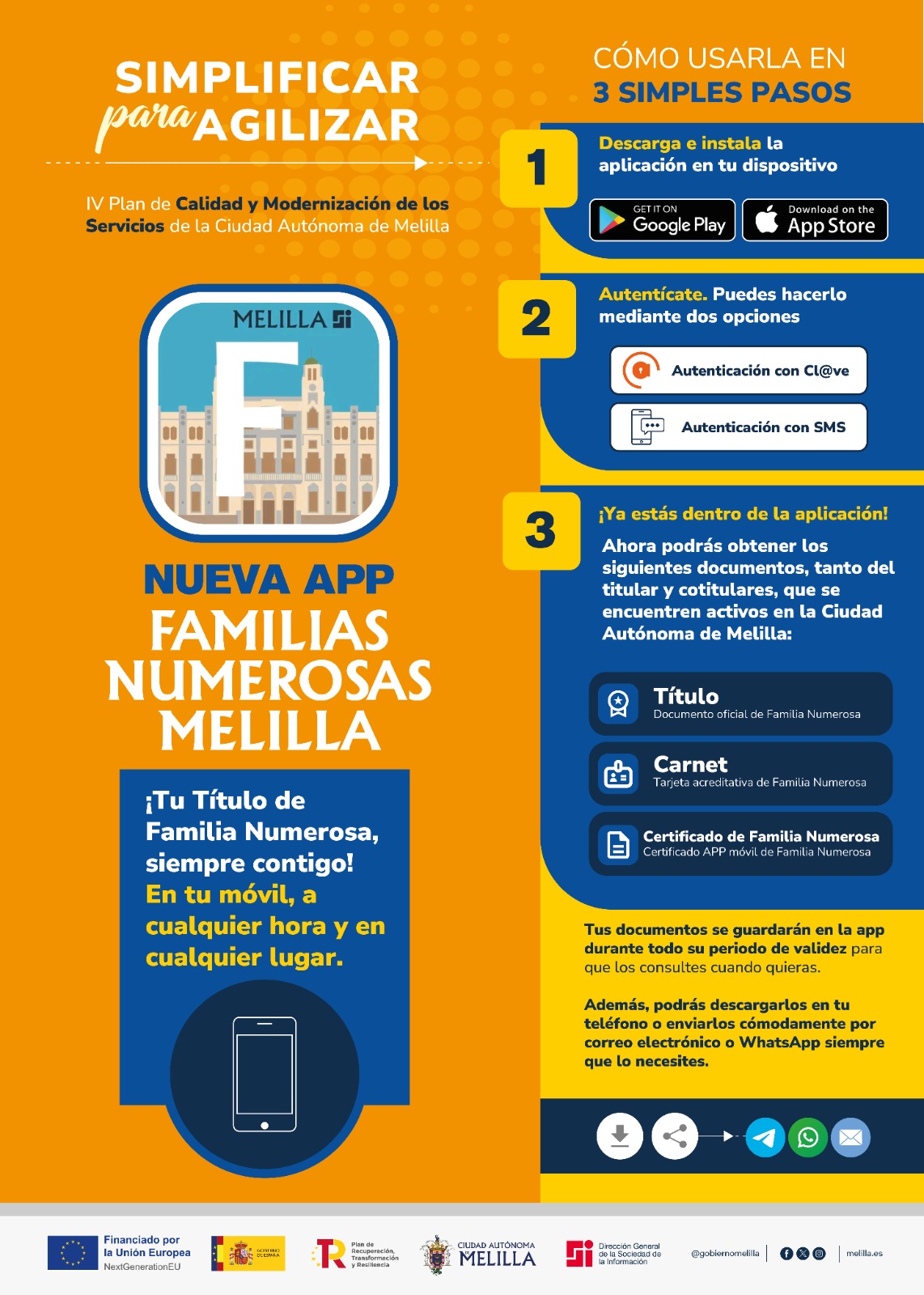 Cartel App Familias Numerosas Melilla