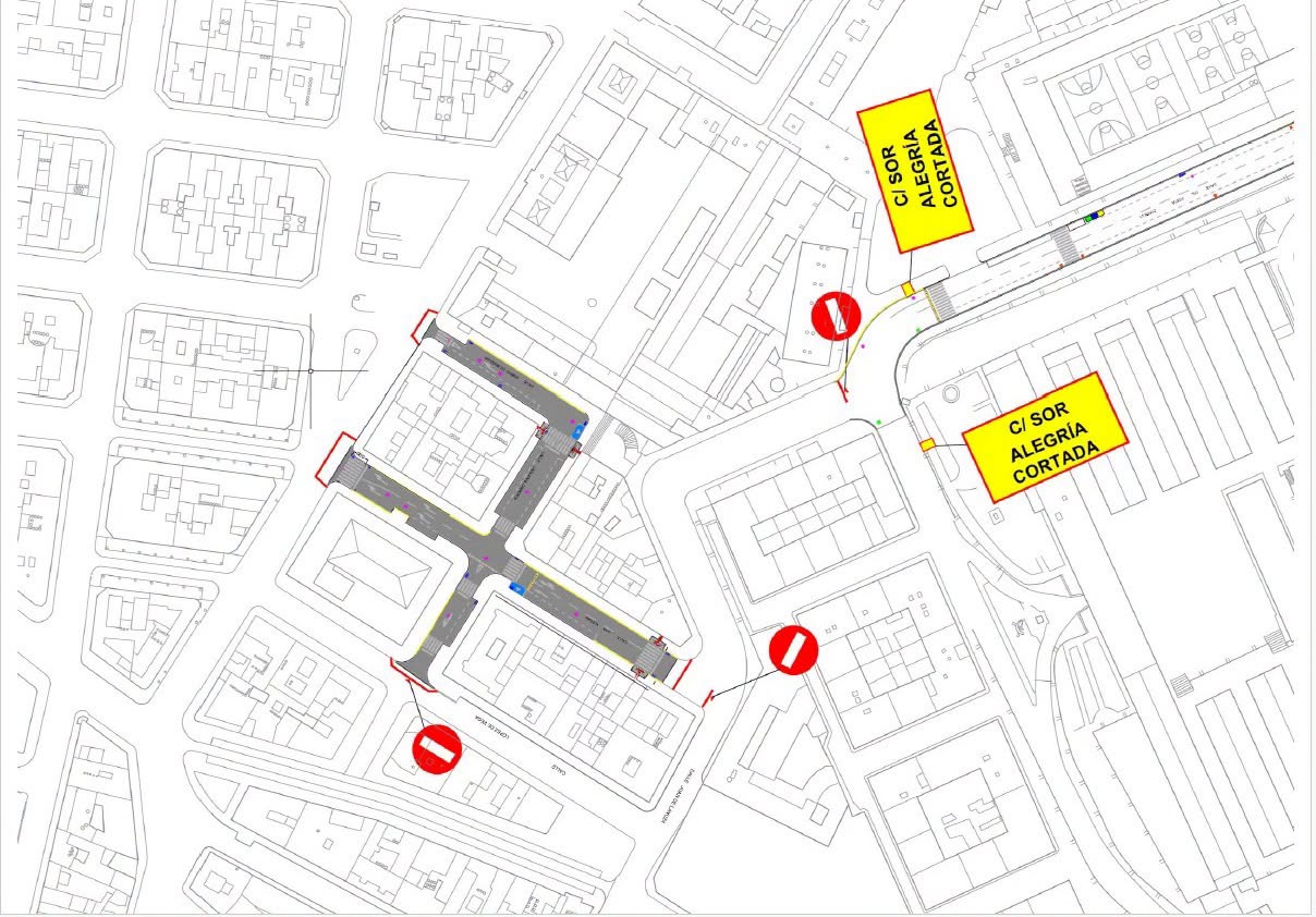 Cortes y restricciones al tr�fico en la calle sol alegr�a y adyacentes a partir del 5 de octubre