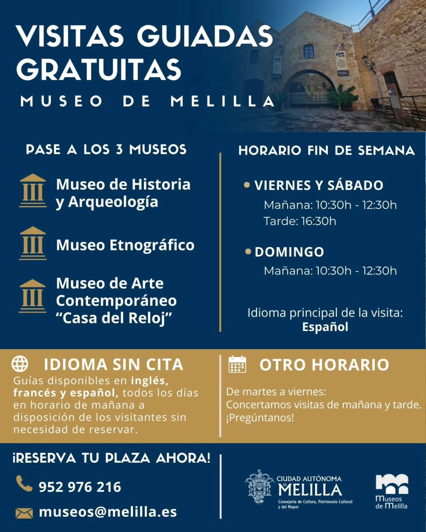 CARTEL Museo de Melilla - Visitas guiadas gratuitas